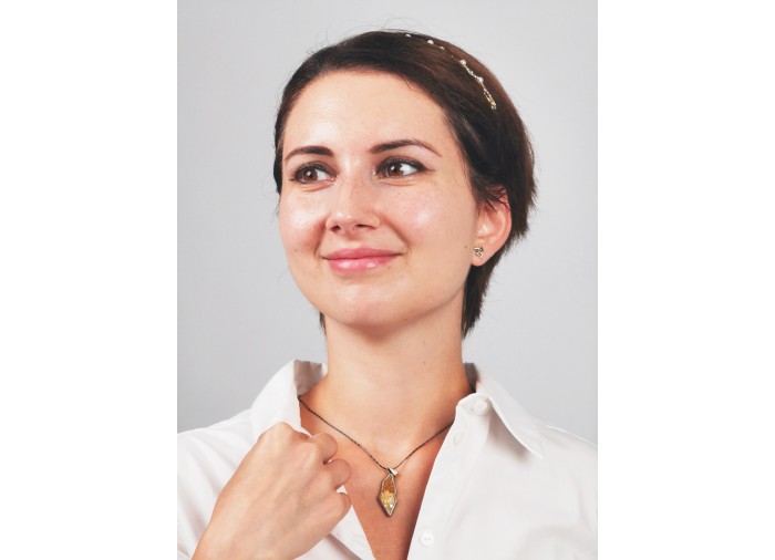 Palestine Map Necklace – Silver with Stones...