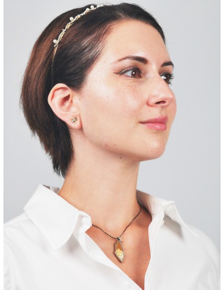 Palestine Map Necklace – Silver with Stones from Jerusalem