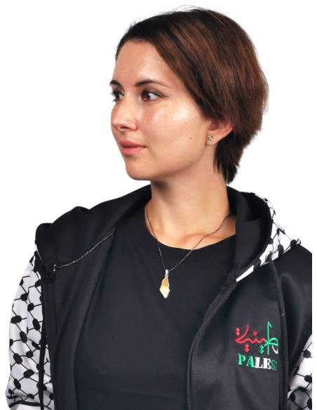 Palestine Map Necklace – Silver with Stones from Jerusalem