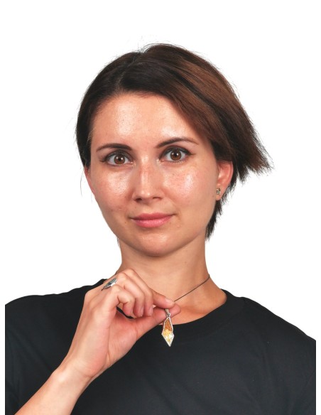 Palestine Map Necklace – Silver with Stones from Jerusalem