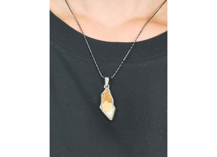 Palestine Map Necklace – Silver with Stones...