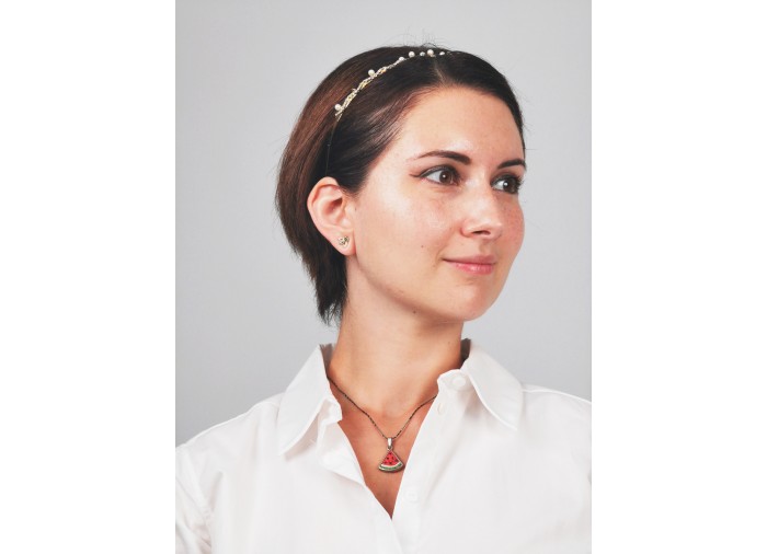 Collier Tranche de Pastèque – Argent et Pierres...