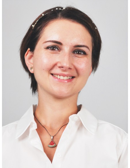 Wassermelonen-Scheiben-Halskette – Silber und Steinen aus Jerusalem