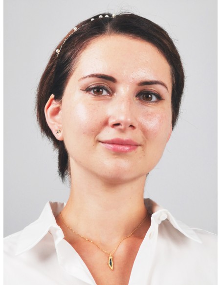 Palestine Mini Map Necklace - Gold-plated silver - Green