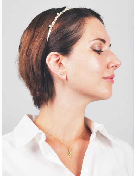 Palestine Mini Map Necklace - Gold-plated silver - Green