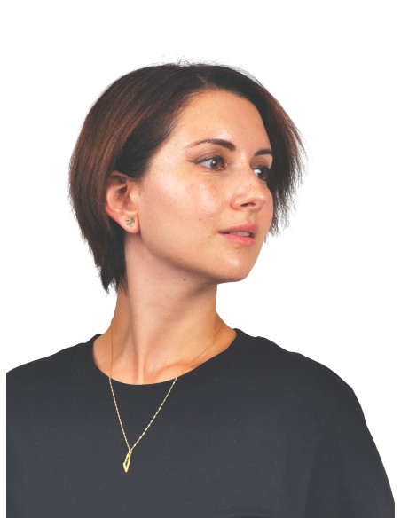 Mini-Palästina-Karten-Halskette - Silber vergoldet - Grün