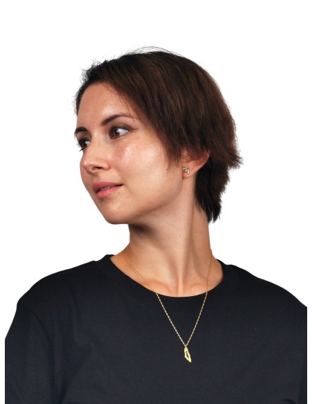 Palestine Mini Map Necklace - Gold-plated silver - Green