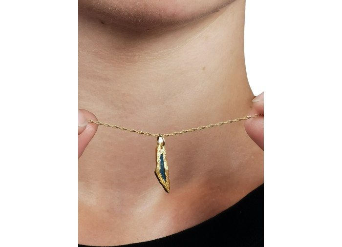 Palestine Mini Map Necklace - Gold-plated...