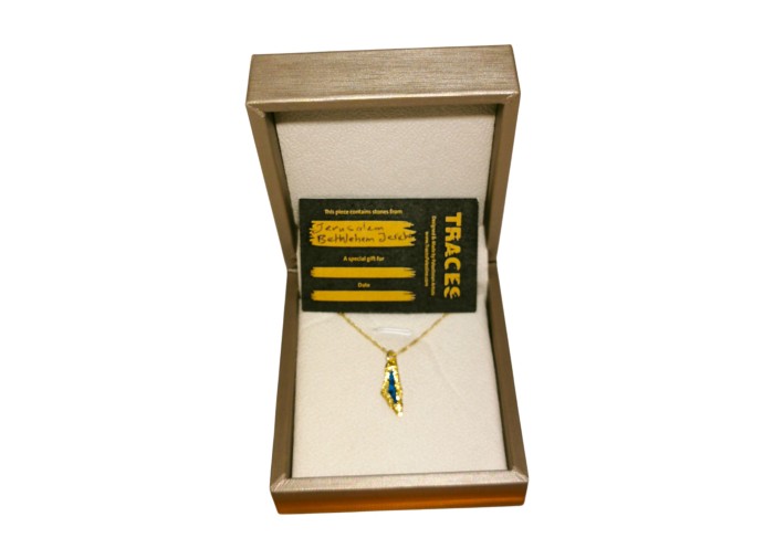 Palestine Mini Map Necklace - Gold-plated...