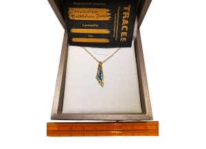 Palestine Mini Map Necklace - Gold-plated silver - Green