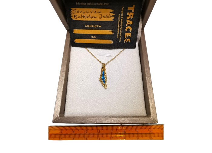 Palestine Mini Map Necklace - Gold-plated...