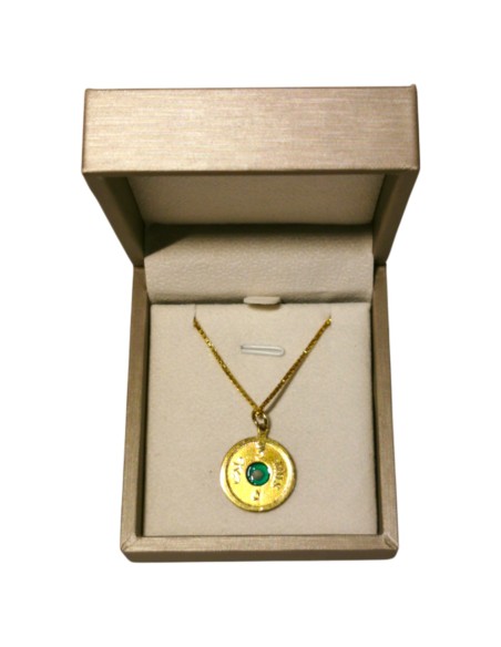 Palestine Coin Necklace - Gold-plated silver - Green