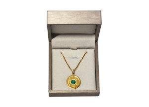 Palestine Coin Necklace - Gold-plated silver - Green