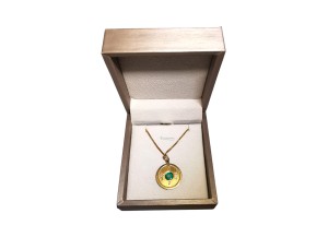 Palestine Coin Necklace - Gold-plated silver - Green 2