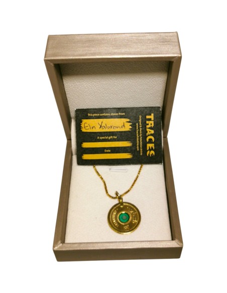 Palestine Coin Necklace - Gold-plated silver - Green