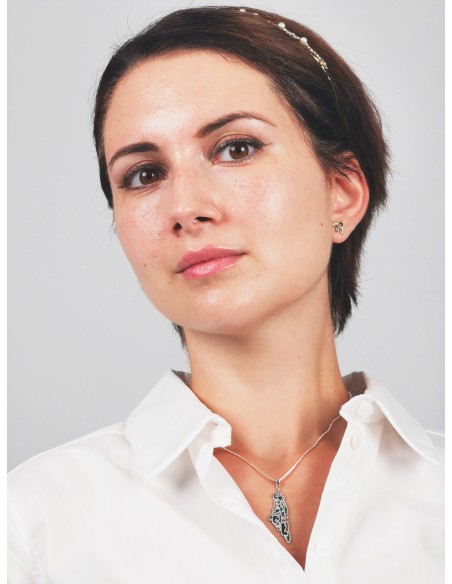 Karte – Darwish-Zitat-Halskette - Silber