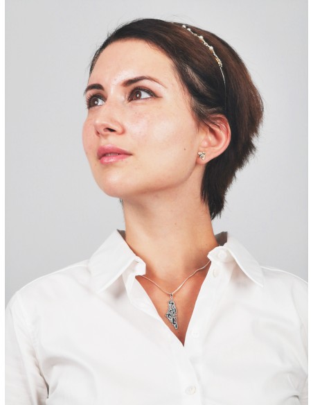 Collier Carte – Citation de Darwish - Argent