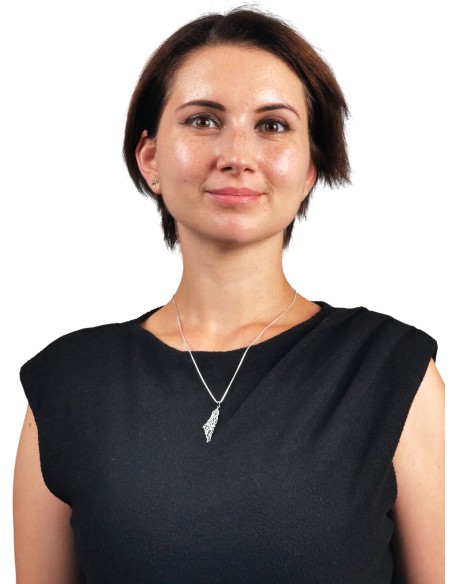 Karte – Darwish-Zitat-Halskette - Silber