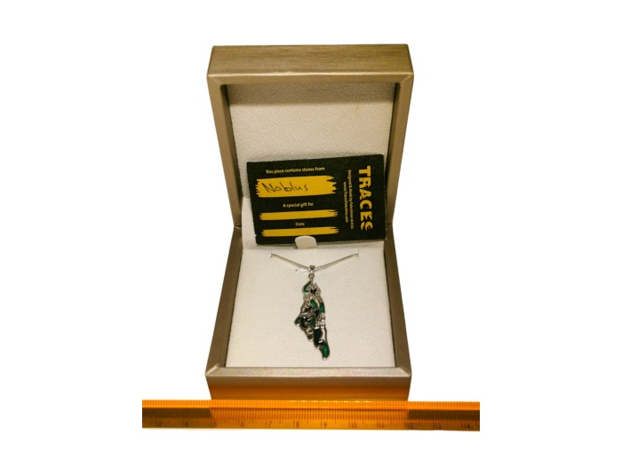 Collier Carte – Citation de Darwish - Argent