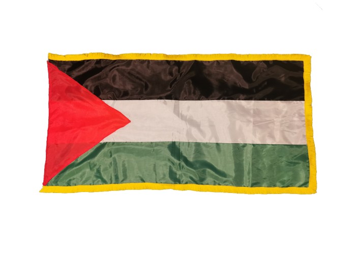 Flag of Palestine small with yellow fringes 100  x 50 cm