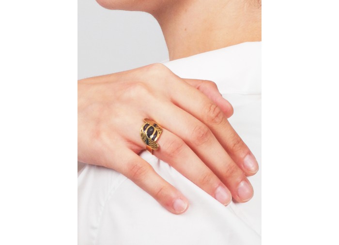 Bague Kuffiyeh - argent plaqué or