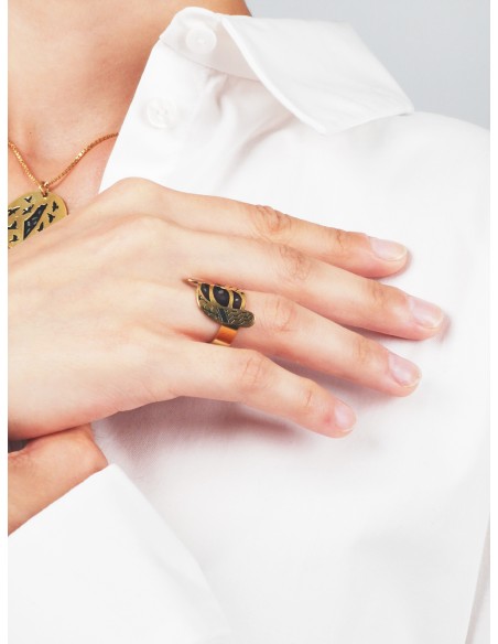 Kufiyyeh-Ring - Silber vergoldetes