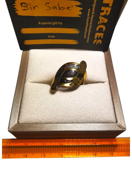 Bague Kuffiyeh - argent plaqué or