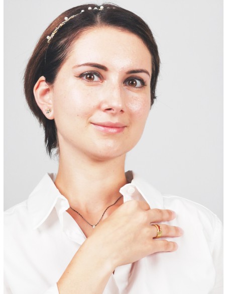 خاتم خريطة فلسطين – فضة مطلي ذهب - احمر