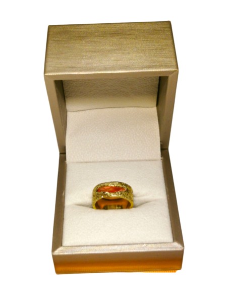 Palästina-Karten-Ring - Silber vergoldetes - Rot