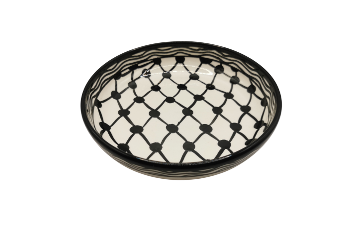 Round Ceramic Bowl – Keffiyeh Pattern (L)