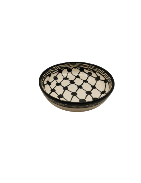 Round Ceramic Bowl – Keffiyeh Pattern (M)