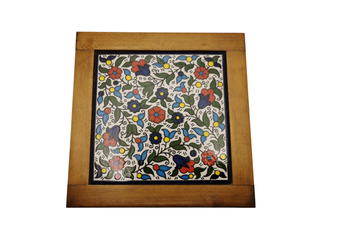 Square Wooden Table Tray with Ceramic –...