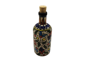 Ceramic Bottle with Stopper - Colored Traditional Pattern