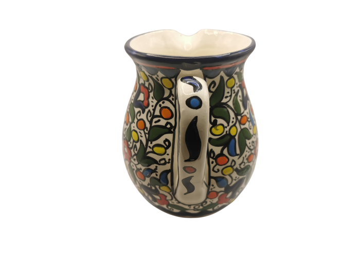 Ceramic Pitcher – Multicolor Floral Pattern