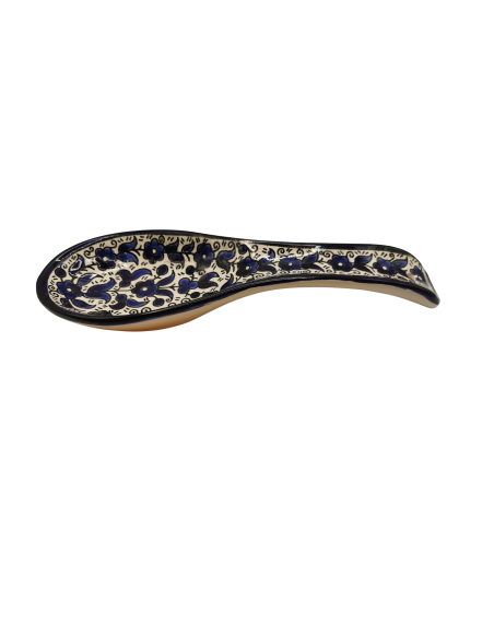 Ceramic Spoon – Blue Traditional Pattern (Design 1)