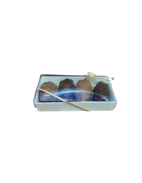 Luxury Palestinian large Premium Medjool Dates in Swiss Chocolate (4pcs)