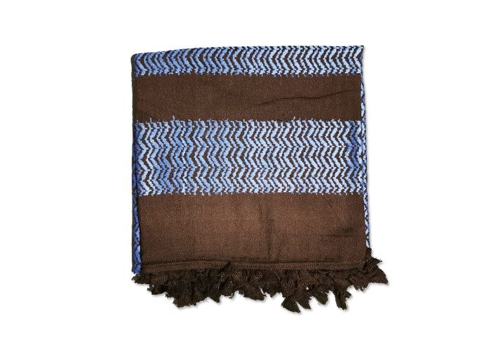 Palestinian Koffiyeh Scarf Shemagh, Blue Bright & Black, Made in Palestine