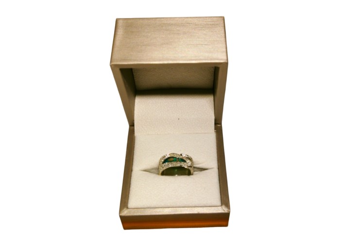 Palestine Map Ring – Gold-Plated with Green...