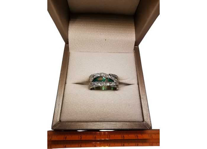 Palestine Map Ring – Gold-Plated with Green...