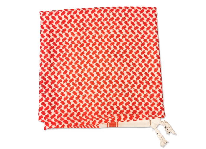 Palestinian Koffiyeh Scarf Shemagh, Red & White, Made in Palestine