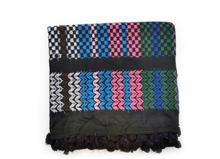 Palestinian Koffiyeh Scarf Shemagh, Colored Dark, Made in Palestine
