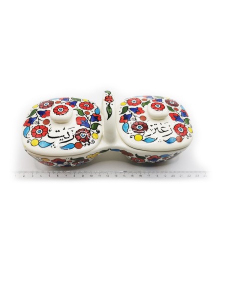 Dish of oil and Zaatar, Colored, Hebron, Made in Palestine