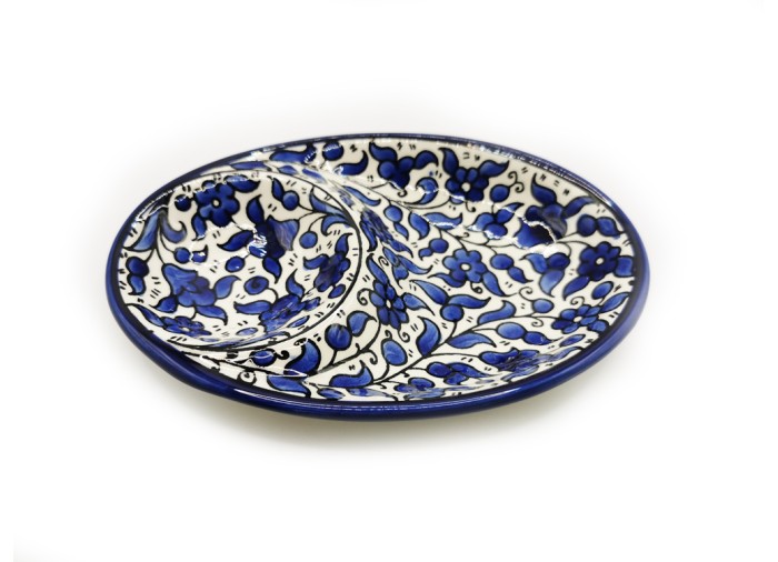 Plat à olives 18 cm - (Bleu), Hébron, Fabriqué en Palestine