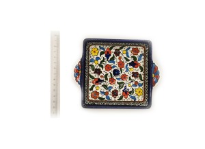 Plat carré avec poignée, 13 cm - (coloré), Hébron,... 2