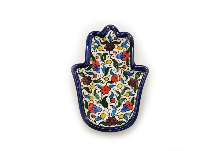 Hand dish 12x18 cm - (colored), Hebron, Made in Palestine