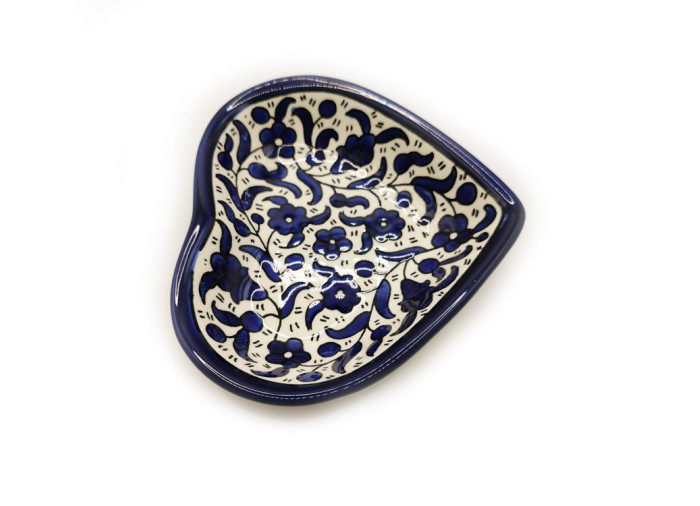 Heart dish 14cm - (Blue), Hebron, Made in...
