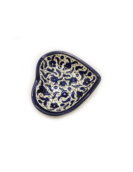 Plat cœur 14 cm - (Bleu), Hebron, Fabriqué en Palestine
