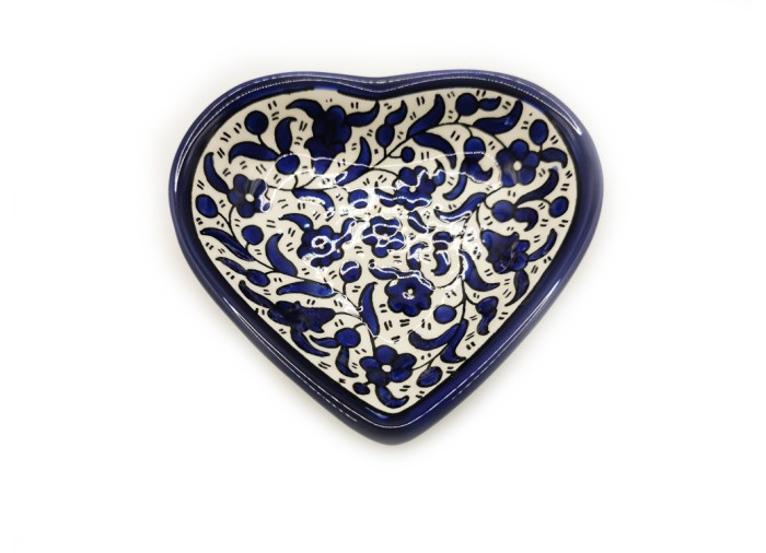 Heart dish 14cm - (Bleu), Hebron, Made in Palestine