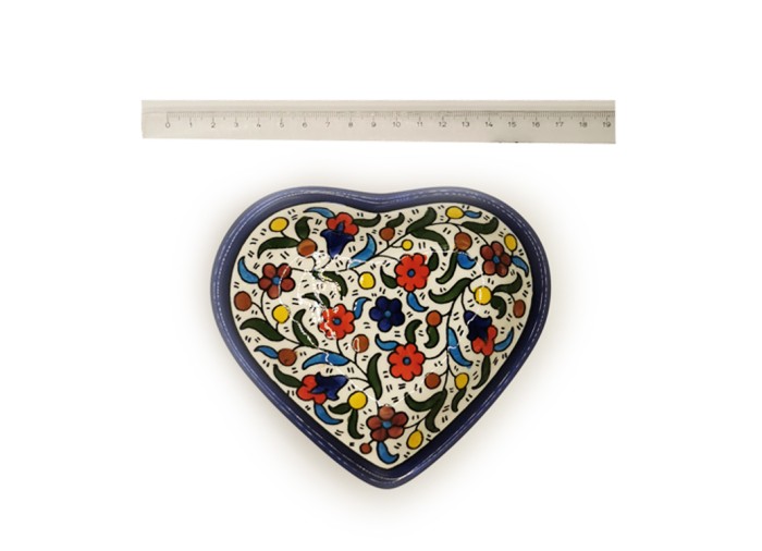 Plat cœur 14 cm - (coloré), Hebron, Fabriqué en...