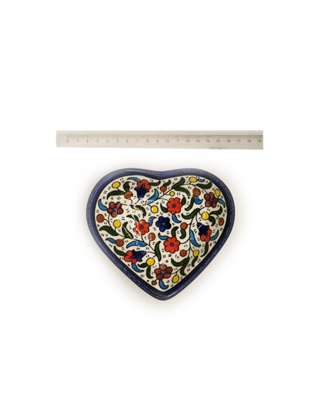 Plat cœur 14 cm - (coloré), Hebron, Fabriqué en Palestine